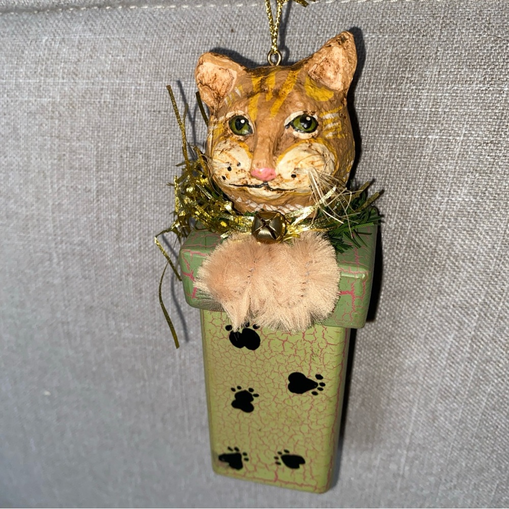 Vintage Cat Christmas Tree Ornament